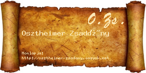 Osztheimer Zsadány névjegykártya
